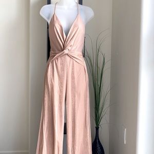 ✨ SUPERDOWN jumpsuit nude sparkle evening